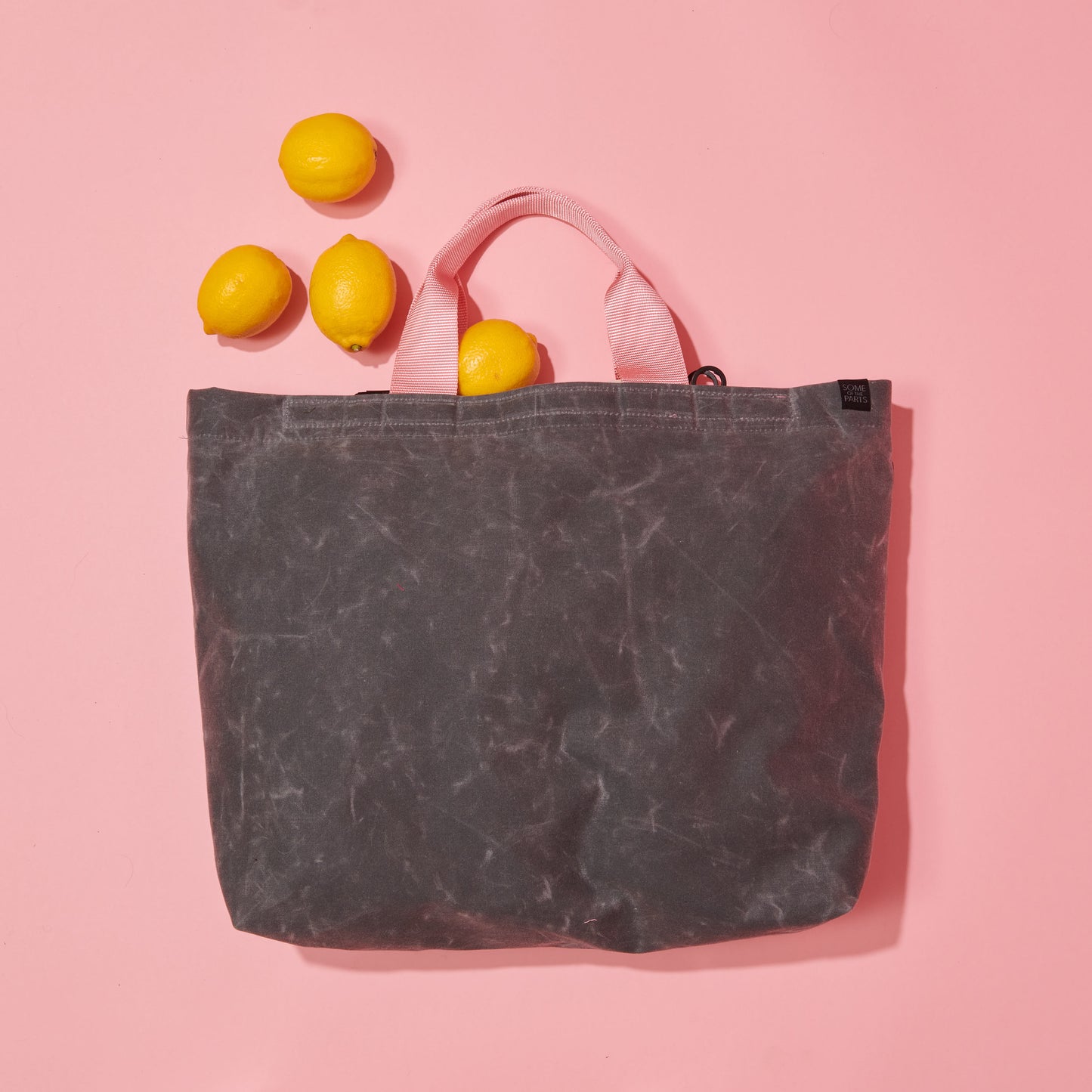 GREY/TAN/PINK MARKET TOTE