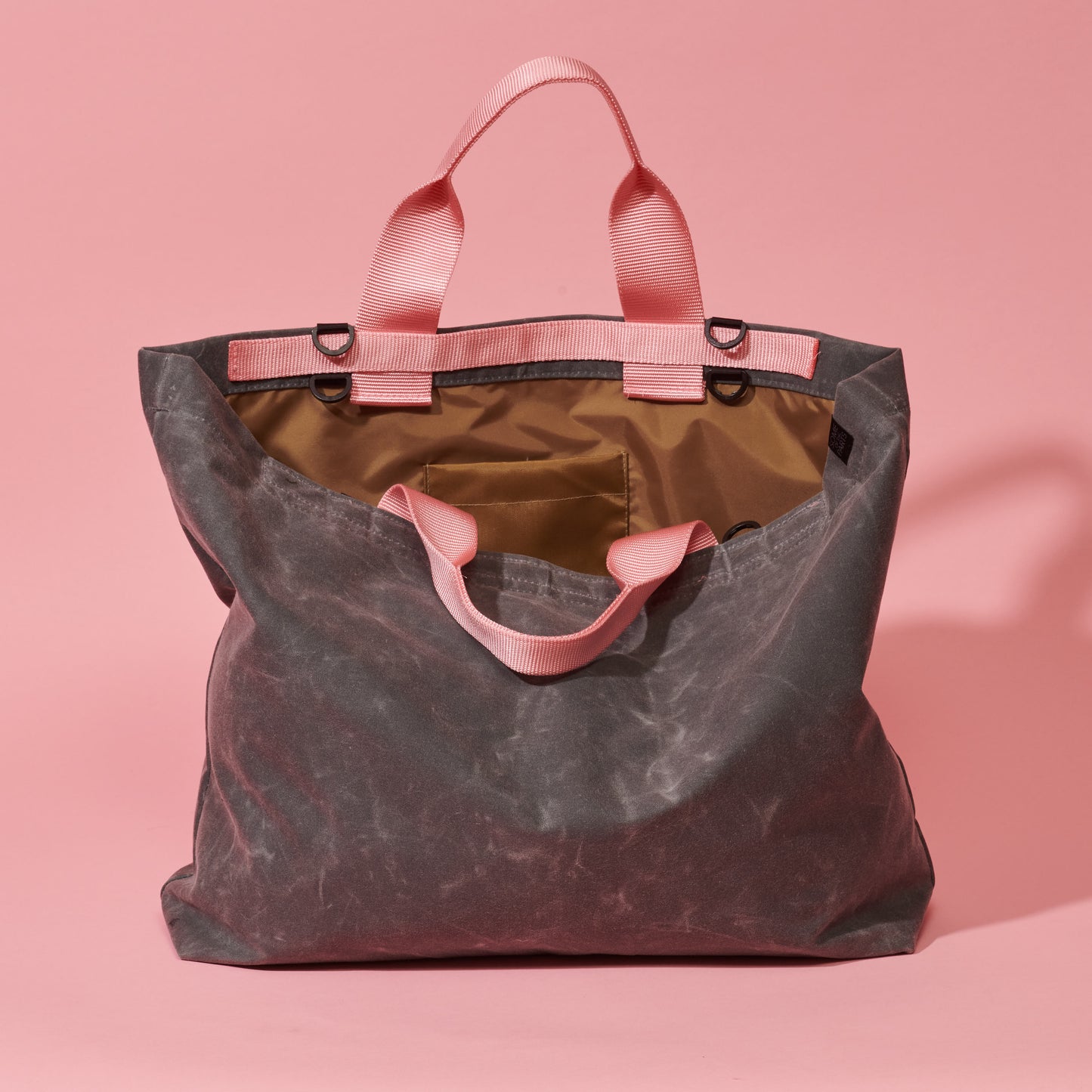 GREY/TAN/PINK MARKET TOTE