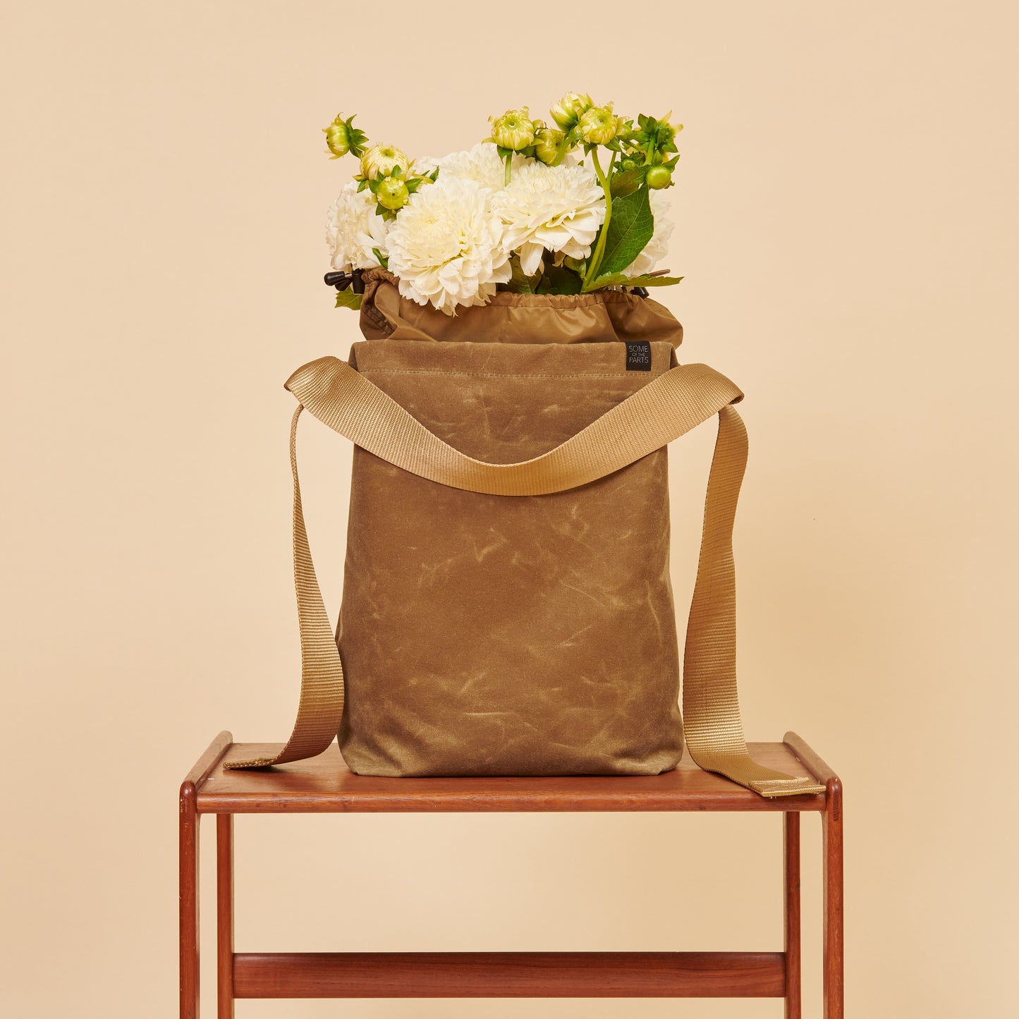 wax canvas bucket bag