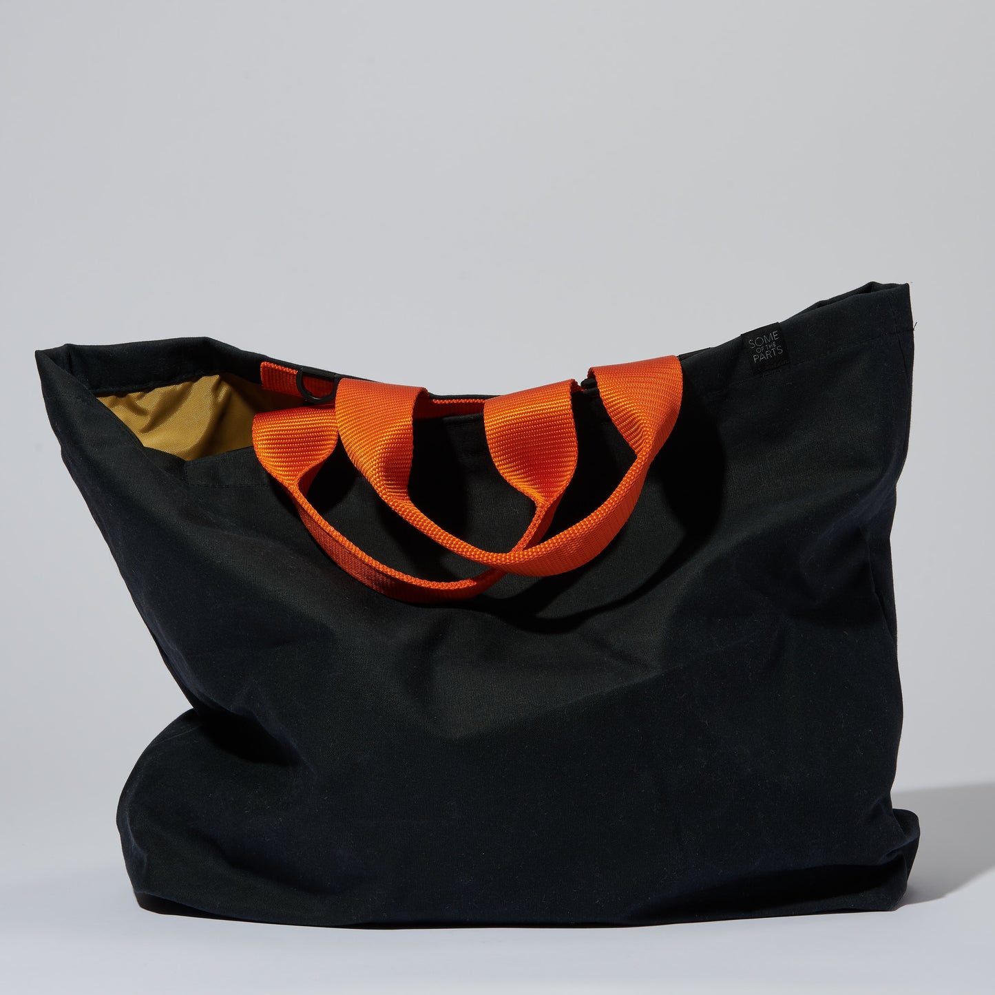 biggest BLACK/TAN/ORANGE MARKET TOTE